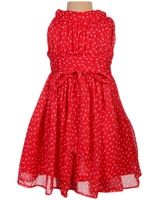 Faye - Melon Red High Neck Halter Dress