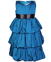 Faye - Blue Green Three Tiered Bubble Dress