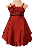 Faye - Burgundy Strappy Balloon Dress