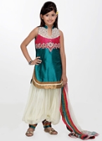 Girlish - Harem Salwar Kameez With Patti Work Dupatta