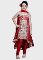 Girlish - Sleeveless Embroidered Salwaar Suit With Dupatta