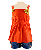 Nauti Nati - Sleeveless Top And Denim Shorts Set