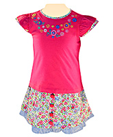 Nauti Nati - French Sleeves Top and Floral Printed Skirt