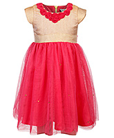 SAPS - Cap Sleeves Net Dress With Rossettes