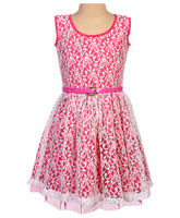 Little Darling - Sleeveless Net And Satin Dress