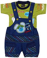 Ivory - Half Sleeves T-Shirt And Dungaree Set