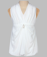 SAPS - Sleeveless Party Frock With Diamond Brooch