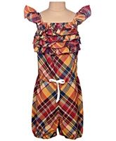 Little Darling - Plaid Ruffle Girls Romper