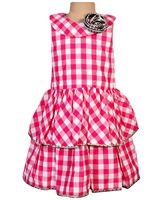 Little Darling - Sleeveless Check Dress With Ruffles