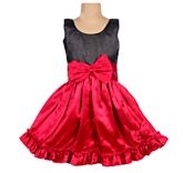 Little Darling - Sleeveless Flared Satin Dress