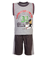 Baby Hug - Sleeveless T-Shirt Suit With Print