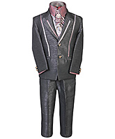 SAPS - Party Suit With Diamond Brooch On Tie