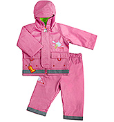 Kushies Baby - Pink Rain Jacket and Pant Set