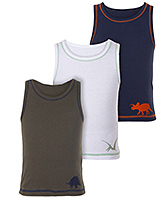 Lady Bird - Boys Vests In Solid Colours Set of 3