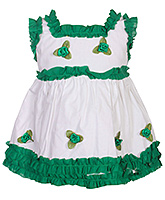 SAPS - Sleeveless Frock With Floral Applique