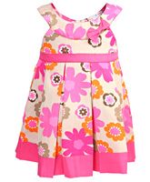 I Like Pink - Sleeveless Floral Print Frock With Pleats