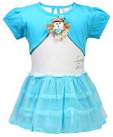 I Like Pink - Short Sleeves Frock With Doll Applique