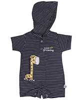 Toffy House - Stripes Print Romper With Hood