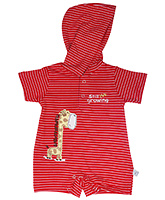 Toffy House - Stripes Print Romper With Hood