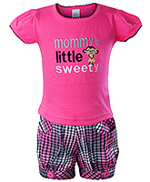 Toffy House - Printed Top And Shorts Set