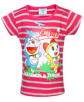 Doremon - Half Sleeves Striped T Shirtt