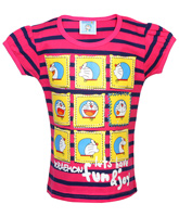Doremon - Cap Sleeves Striped T Shirt