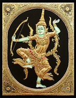 Gaga Indonesian Rama Tanjore Painting With Frame - KAGTAIR 400002
