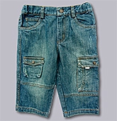 Beebay - Safari Double Pocket Denim Capri