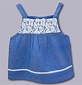 Beebay -  Singlet Chambray Lace Top