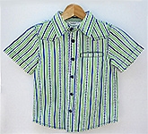 Beebay - Half Sleeves Striped Shrit With Collar