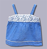 Beebay - Singlet Chambray Lace Top