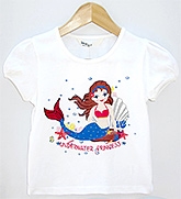 Beebay - Cap Sleeves T-Shirt With Mermaid Prit