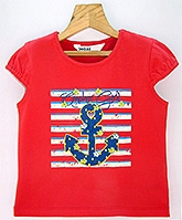 Beebay -  Cap Sleeves T-Shirt With Anchor Print