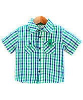 Beebay -  Half Sleeves Teal Green Check Shirt