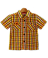 Beebay - Orange Checks Half Sleeves Shirt