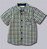 Beebay - Half Sleeves Green Purple Checks Shirt
