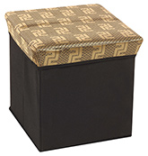 Fab N Funky - Storage Cum Stool  Black & Golden