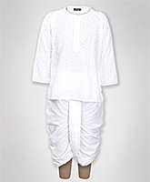 Jonez - Traditional Chikan Work Kurta And Dhoti