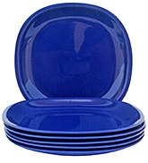 Incrizma 6 Pieces Square Dinner Plate Set - Navy Blue