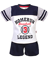 Toffy House - Half Sleeves Printed T-Shirt And Shorts Set