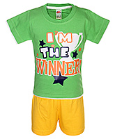 Fun - Half Sleeves T Shirt With Shorts Set