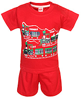 Fun - Train Print T Shirt With Shorts Set