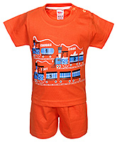 Fun - Train Print T Shirt With Shorts Set