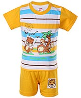 Fun - Animal Print T-Shirt With Shorts Set