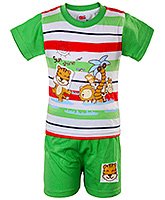 Fun - Animal Print T-Shirt With Shorts Set