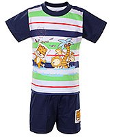 Fun - Animal Print T-Shirt With Shorts Set