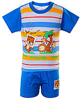 Fun - Animal Print T-Shirt With Shorts Set