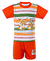 Fun - Animal Print T-Shirt With Shorts Set