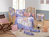 Swayam - 11 Piece Baby Crib Bedding Set Light Purple