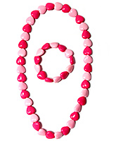 Hopscotch - Heart Shaped Beads Necklace And Bracelet